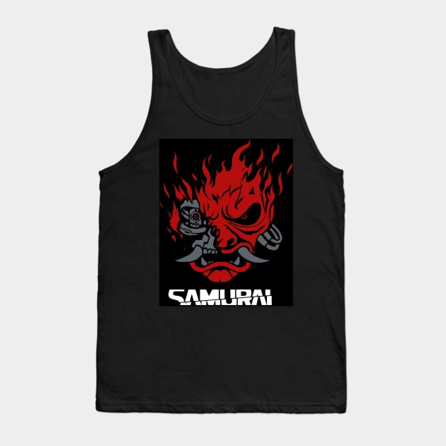 Cyberpunk Samurai Logo Tank Top by Zalbathira